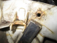 Bild 1, alte Gebläsekastenaufnahme und Gestängelagerung !!!, alles weg