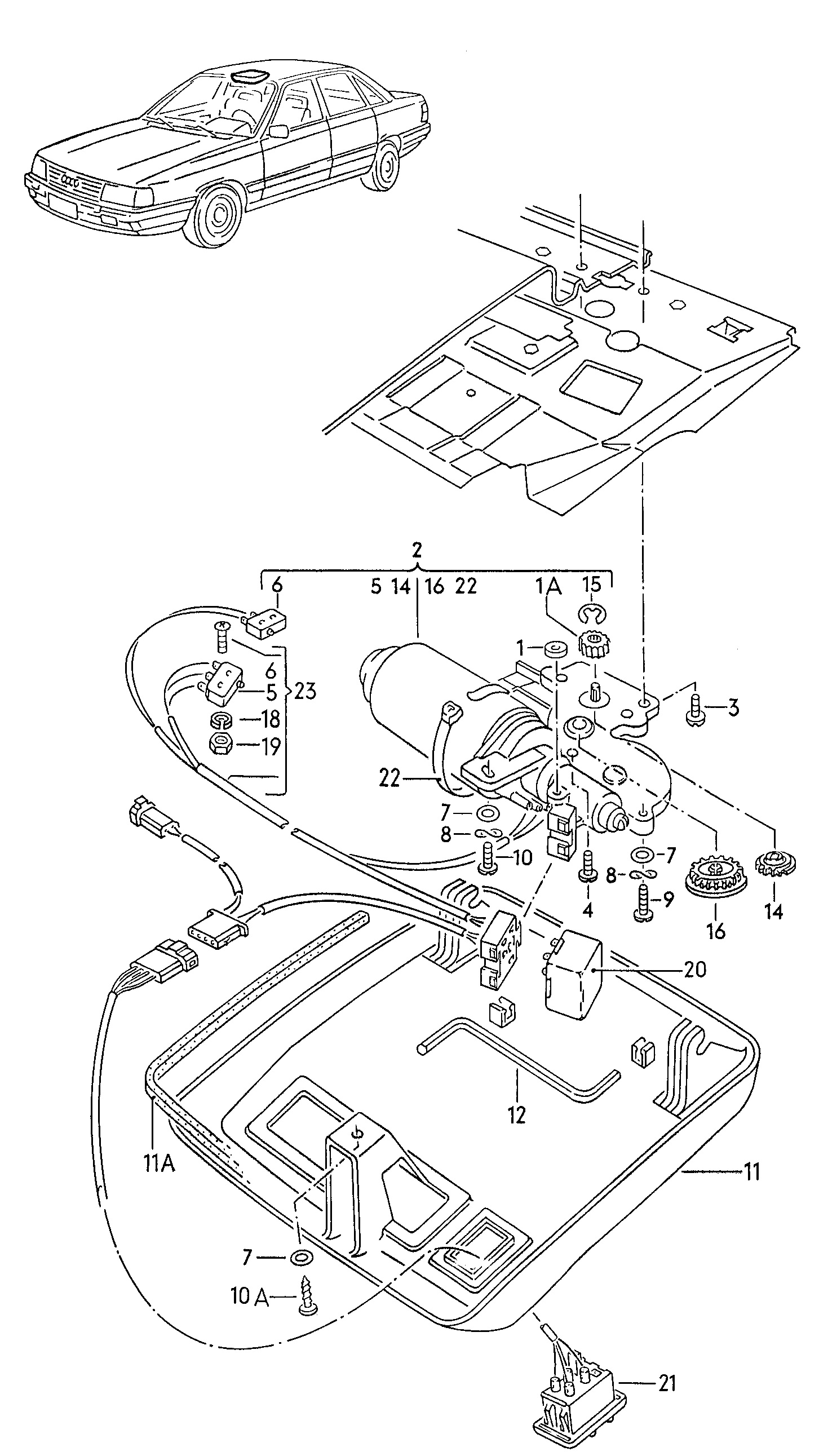 Elektrische Betätigung für's Schiebedach