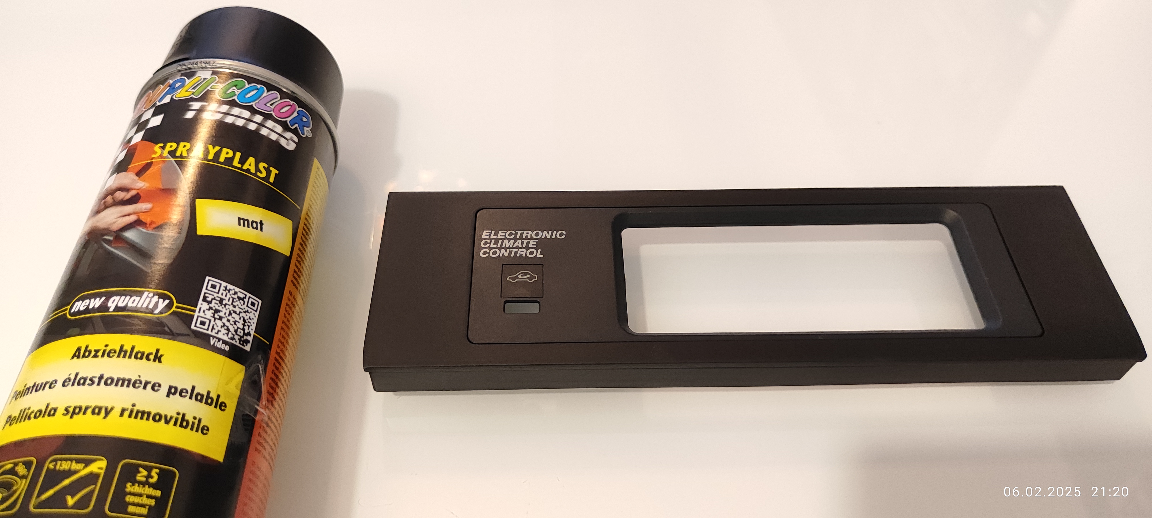 Holz-Klimablende aus V8 mit Softlack