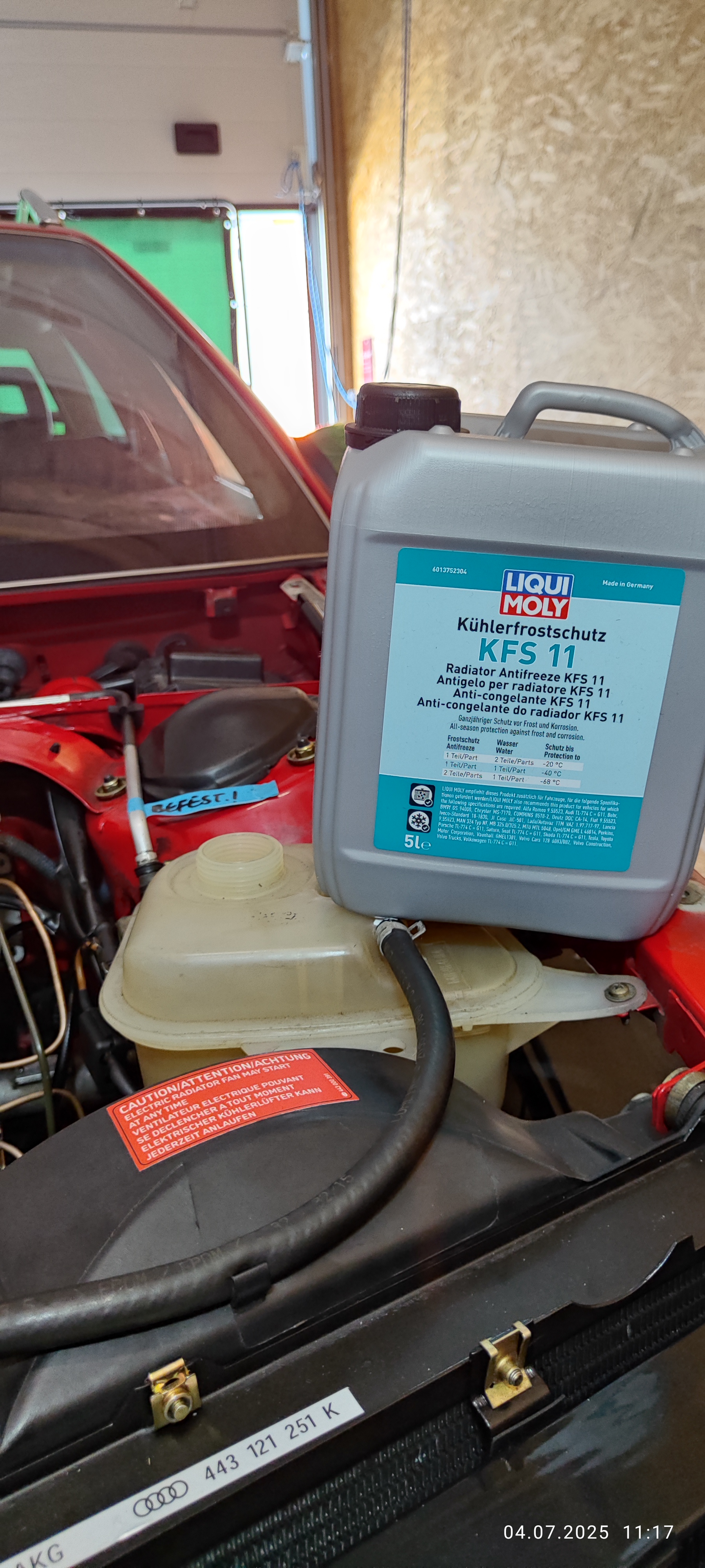 Kühlsystem aufgefüllt