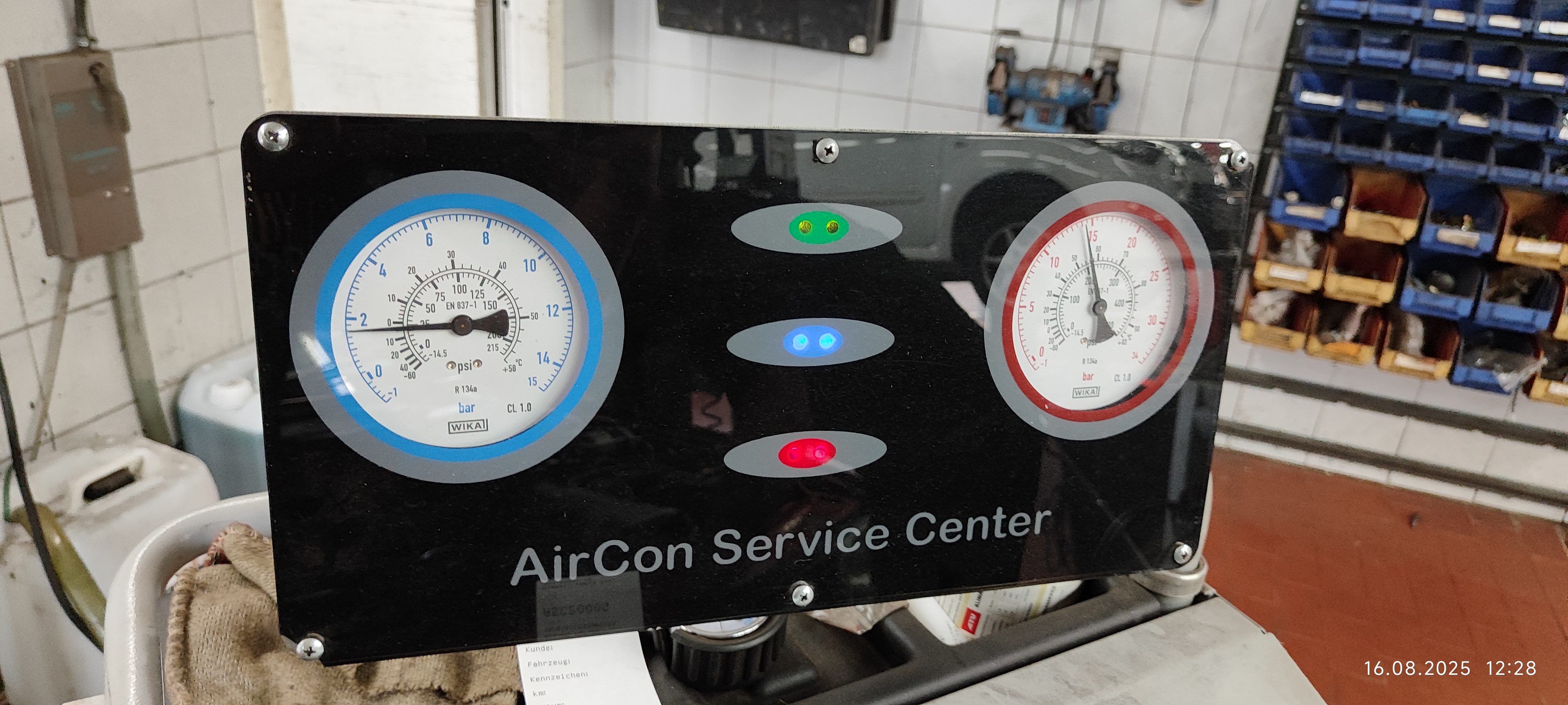 Arbeitsdrücke bei 21°C Umgebungstemperatur